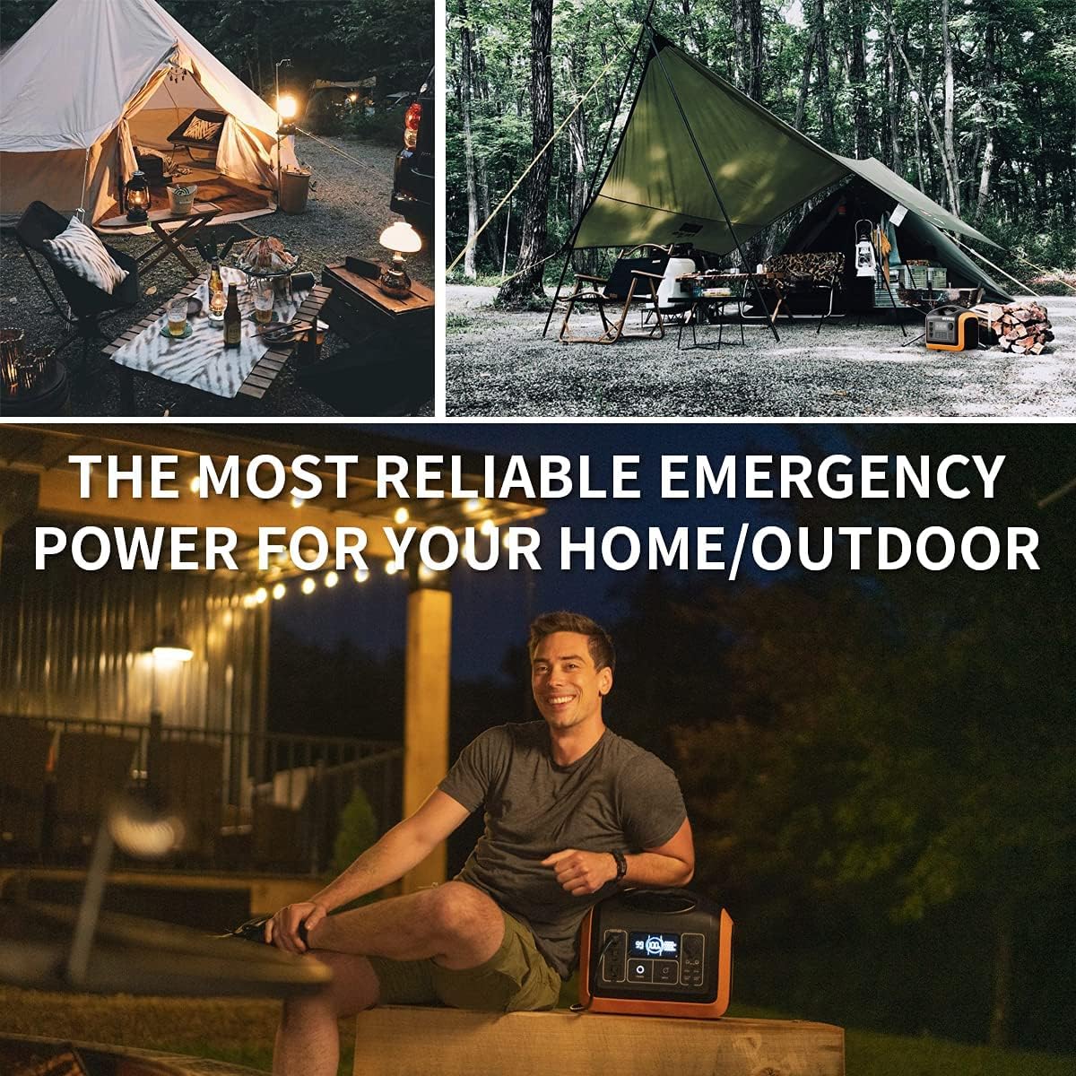 1200W Portable Power Station with 200W Solar Panel, 992Wh Battery, 3 AC Outlets L6596