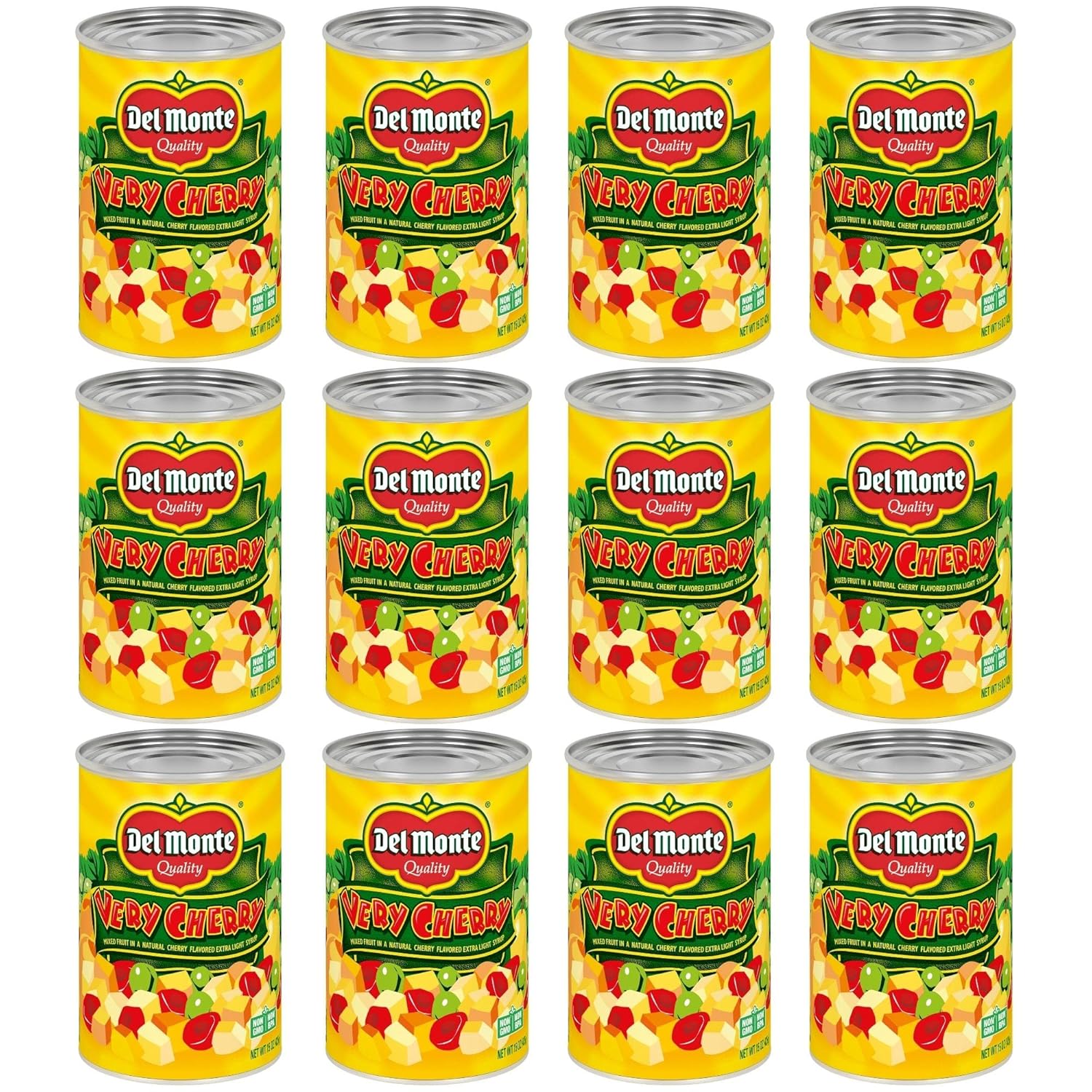 12 Pack 15 oz Canned Mixed Fruit in Extra Light Syrup Q884