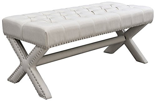 Dark Grey Velvet Bench U114