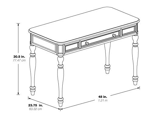 Antique White Writing Desk with Drawer H7897