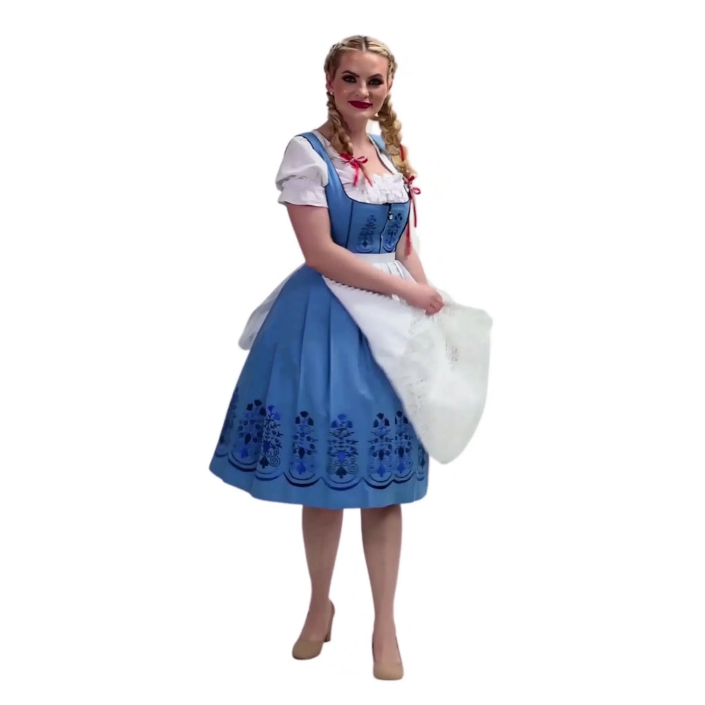 Sky Blue 3 Piece Cotton Dirndl Dress V478