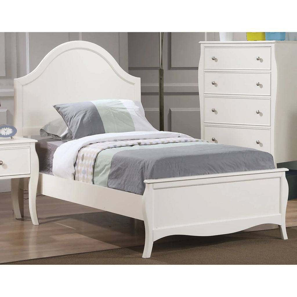 White Panel Bed Twin J334