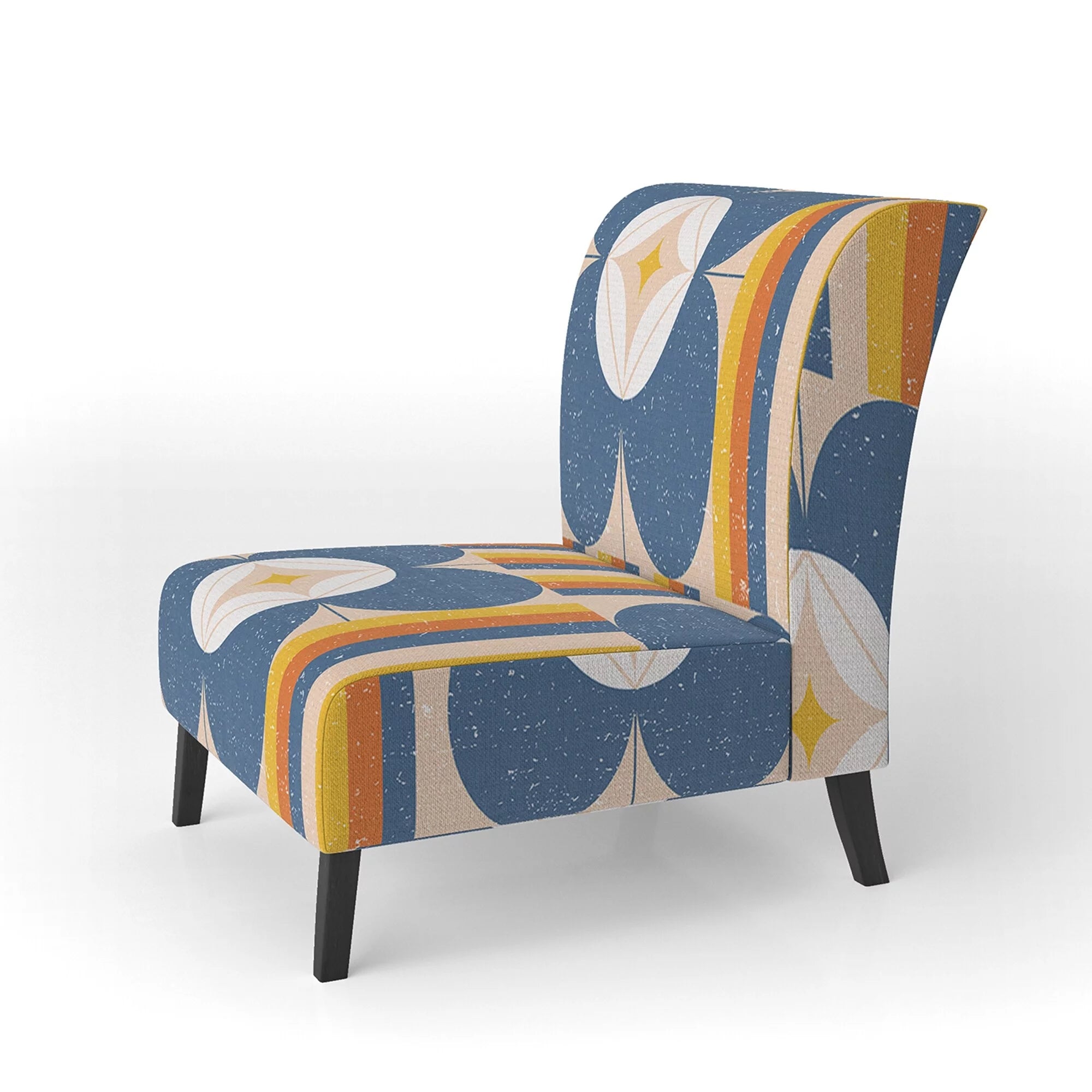 Retro Floral Pattern Upholstered Accent Chair E816236