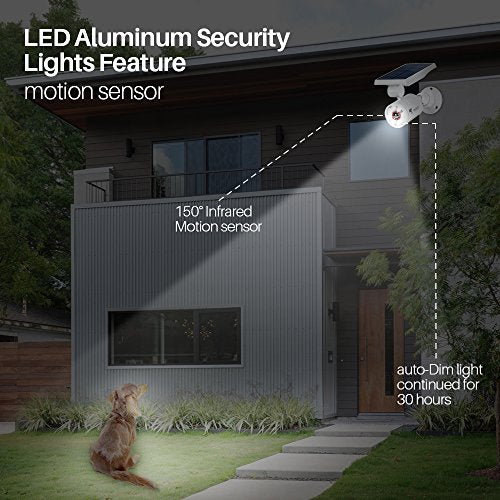 1400-Lumen 9W Aluminum Solar Flood Security Spotlights K2943