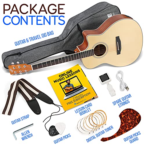 4/4 Full Size Acoustic-Electric Guitar Kit with 4-Band EQ, Spruce Mahogany B325
