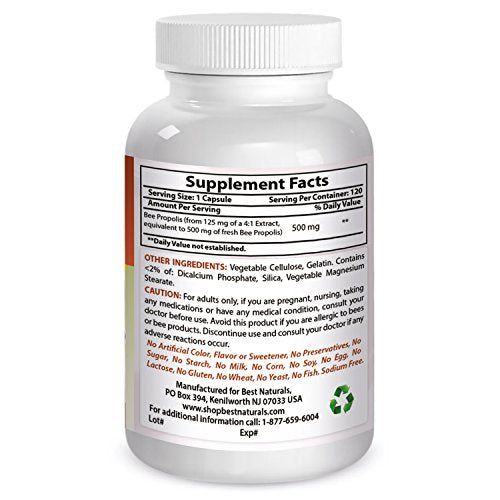 Bee Propolis 500 mg 120 Capsules Q27125