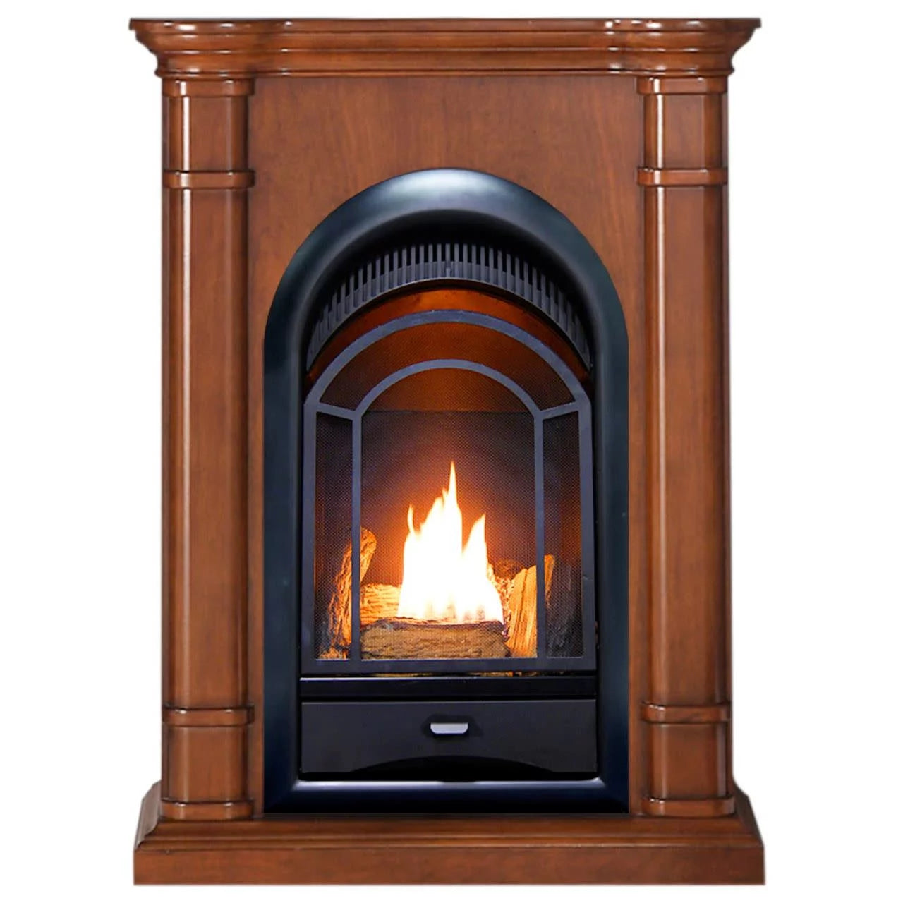 Ventless Fireplace System 10K BTU Thermostat Insert and Mantel E827