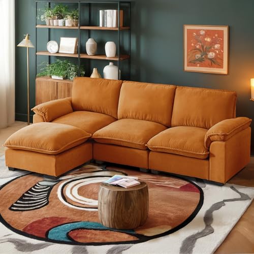Ivory Beige Chenille Modular Sectional Sofa E504