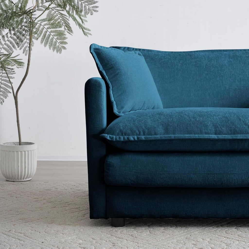 Oversized Chenille Upholstered Armchair with Removable Cushion P14175