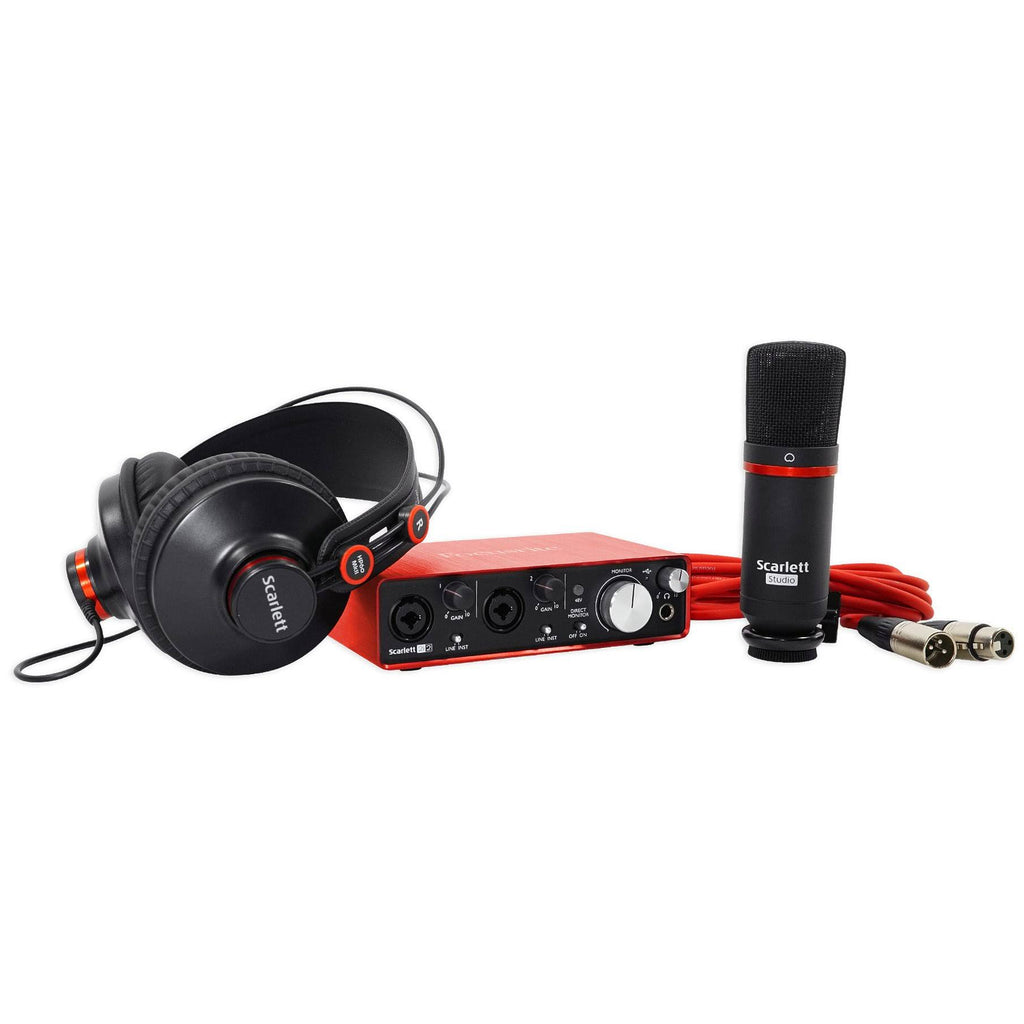 USB Audio Interface with Microphone, Headphones, stand clip M307