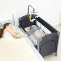 Dark Grey 3 in 1 Baby Bassinet Bedside Sleeper Crib Y621847
