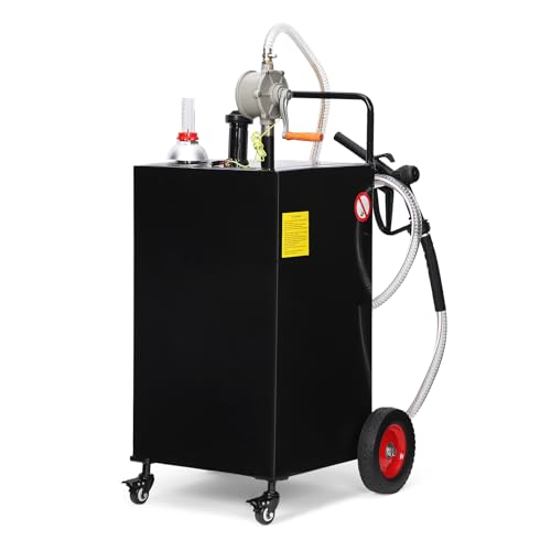 30 Gallon Portable Gas Caddy on 4 Wheels with Manual Transfer Pump J30138