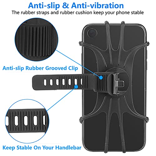2 Pack Universal Bike Phone Mounts, 360 Rotation Silicone Holders F5821