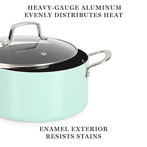 14 Piece Non-Stick Aluminum Cookware Set Black with Gold Handles F419052