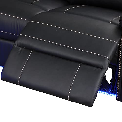 Brown Manual Reclining Sectional Sofa with LED Z503046