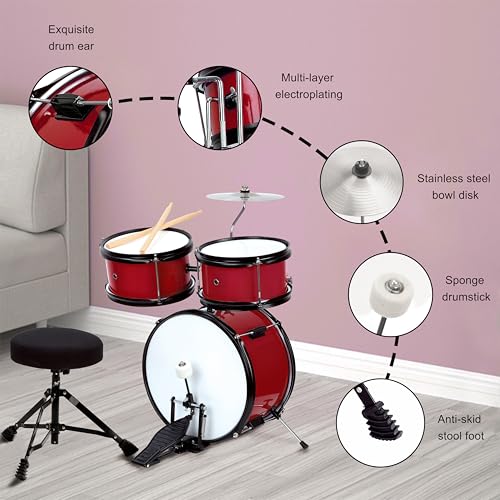 5-Piece Kids Drum Set with 13" Bass Drum G746