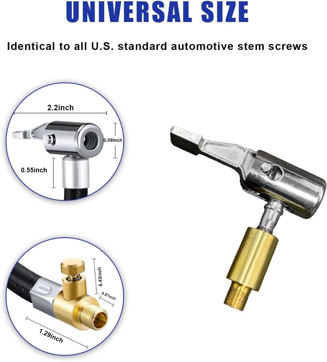 Lock On Air Chuck with Standard Tire Valve Thread W4907
