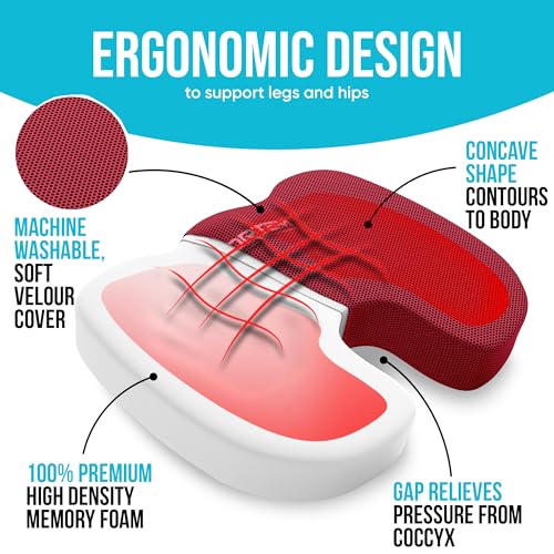 Blue Velour Memory Foam Seat Cushion K597167