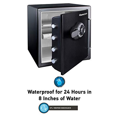 Fireproof Waterproof Black Steel Home Safe with Digital Keypad Lock, 1.23 Cubic Feet J9952