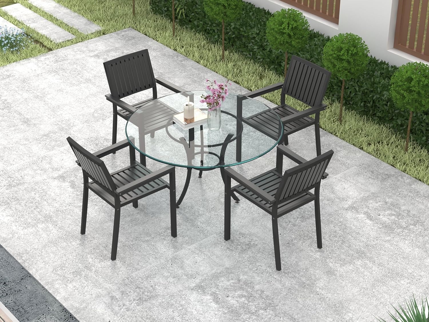 40 Inch Round Tempered Glass Table Top U597736
