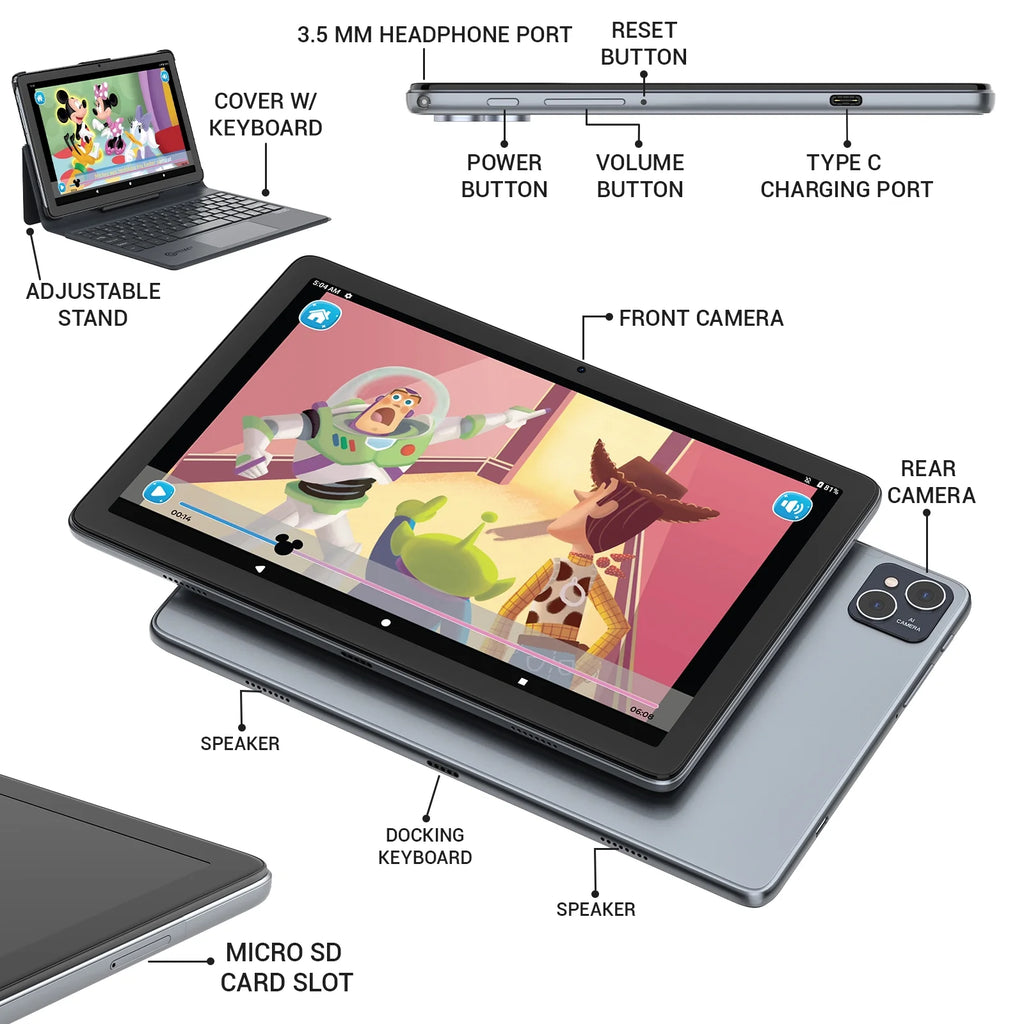 10" Android Tablet 128GB with Keyboard O814565
