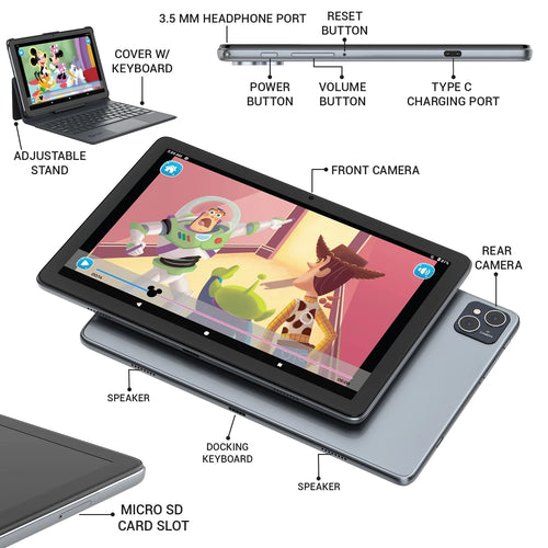 10" Android Tablet 128GB with Keyboard O814565