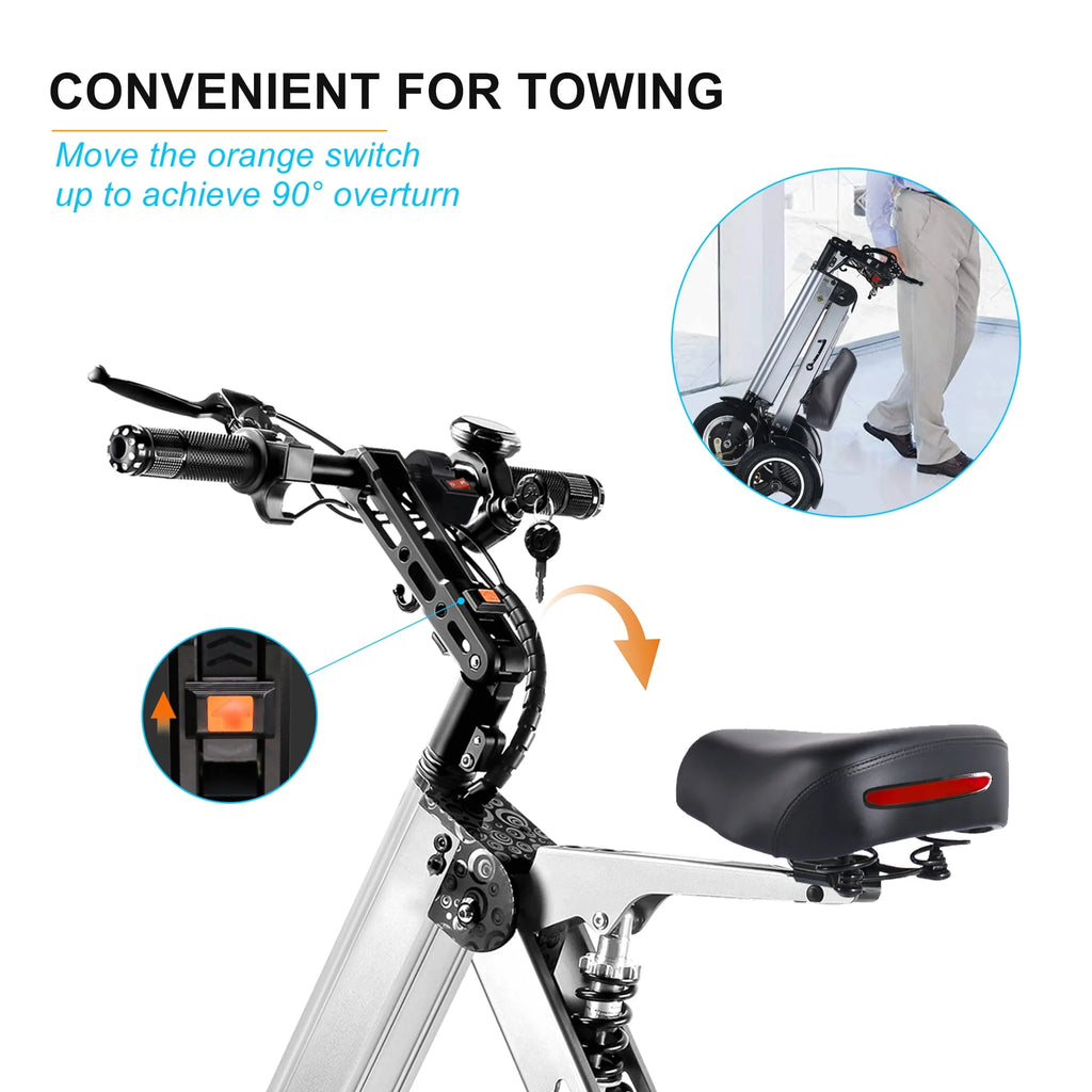 Electric Scooter Mini Tricycle Foldable 3 Wheel Mobility Scooter with Reverse Function N268959