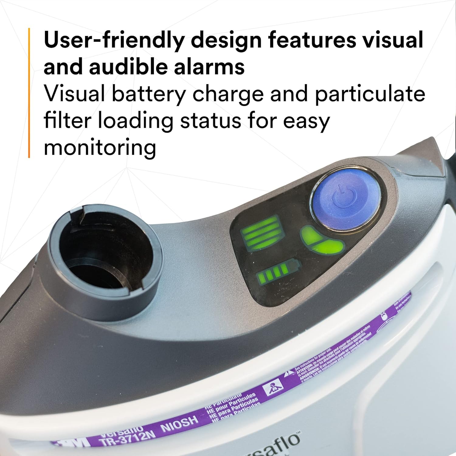 3M PAPR Respirator, Versaflo Powered Air Purifying Respirator Kit, TR-300N+ HIK, Heavy Industry, Hard Hat Assembly, All-in-One Respiratory Protection for Particulates, NIOSH Approved, Grinding P32052