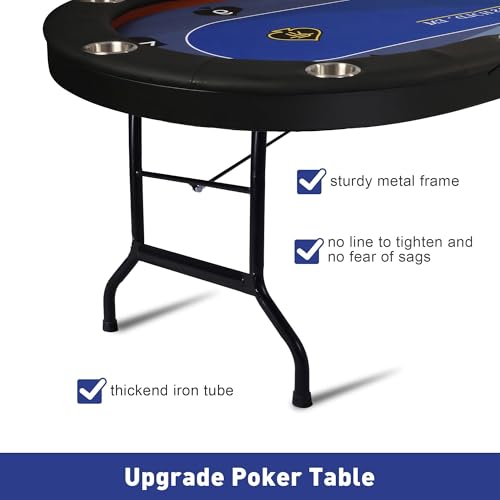 84" Foldable Blackjack Poker Table with Cup Holders C70259