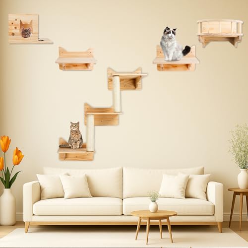 Cat Wall Shelves with 3 Steps V60958
