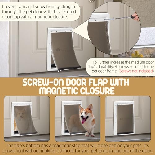 Large 16 7/8" x 10" Pet Door Flap with Magnetic Closure B944