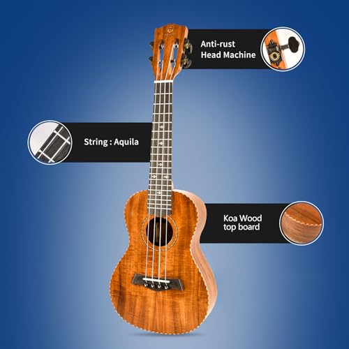 Concert Ukulele 23 Inch KOA Wood with Gig Bag I261959