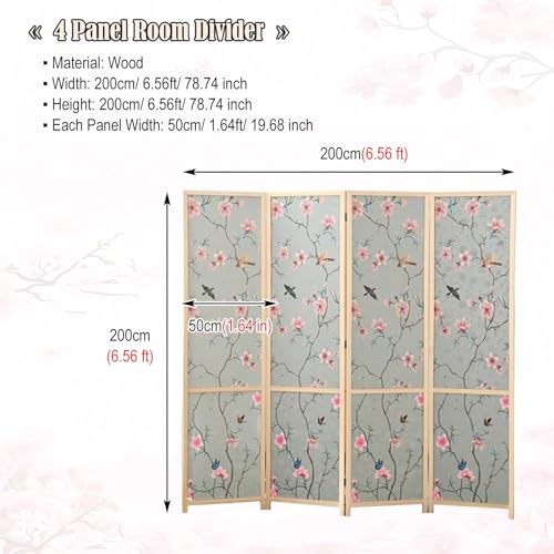 4 Panel Rustic Folding Room Divider, 6ft Tall S716536
