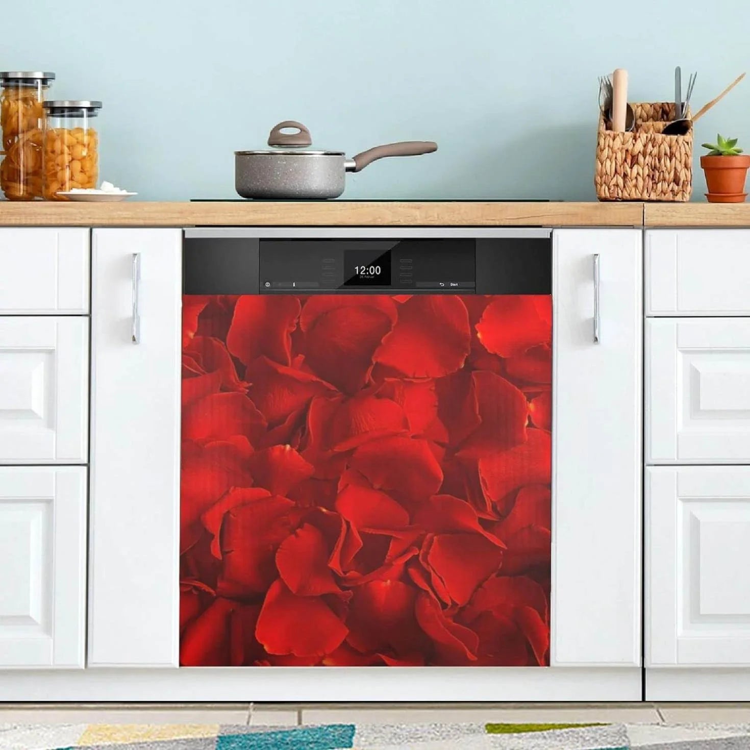 Red Rose Dishwasher Magnet Cover, 23 x 26 Inch S323