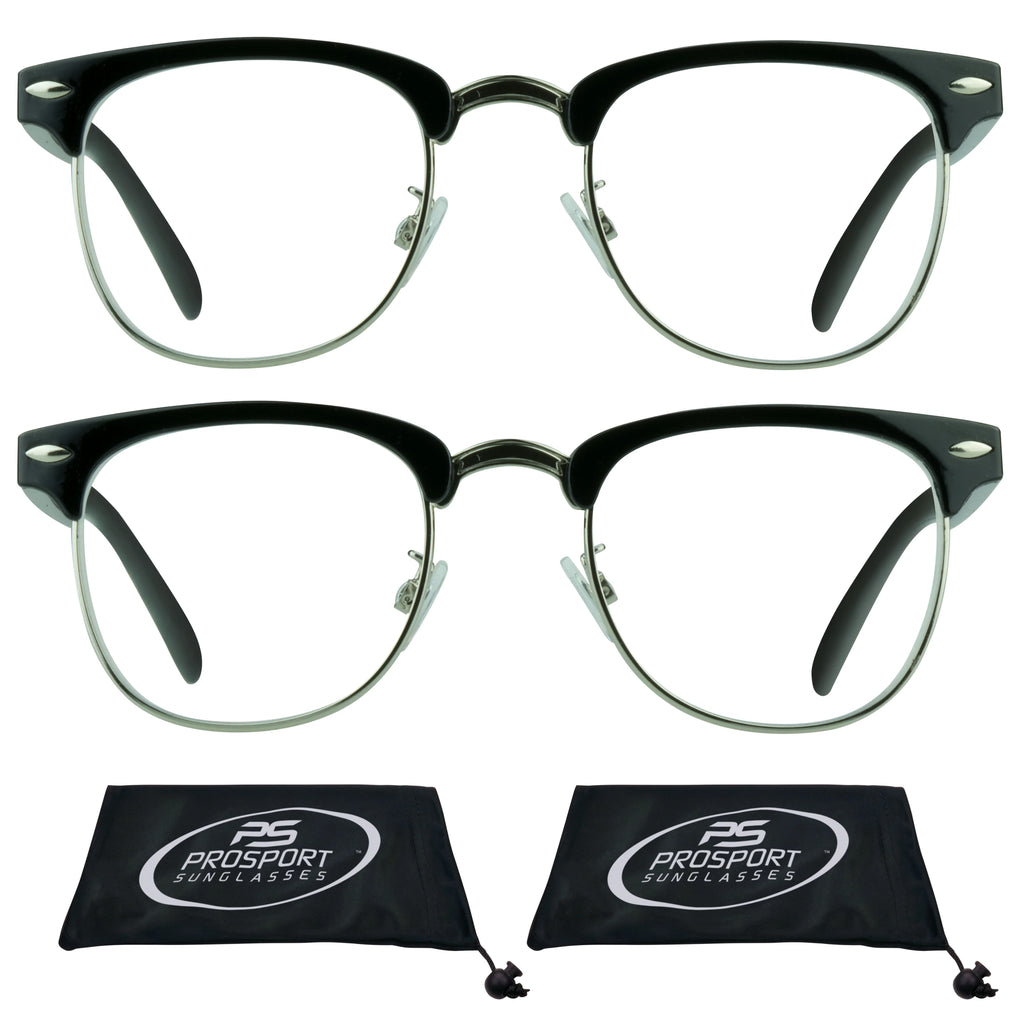 Horn Rimmed Frame Reading Glasses 2 Pairs D413