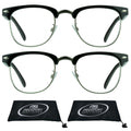 Horn Rimmed Frame Reading Glasses 2 Pairs D413