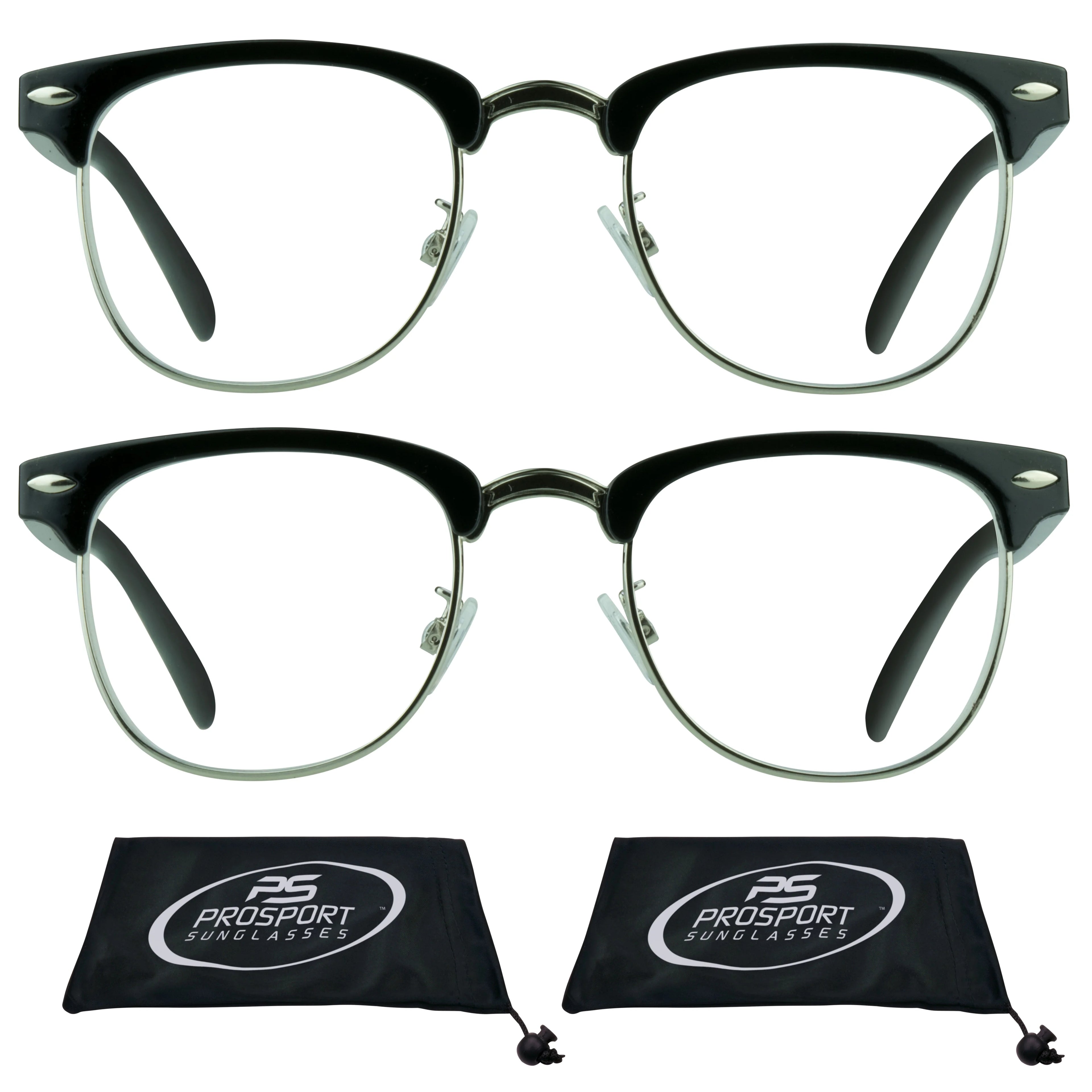 Horn Rimmed Frame Reading Glasses 2 Pairs D413