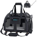 Rolling Pet Carrier with Removable Wheels and Mesh Windows J3370