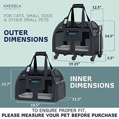 Rolling Pet Carrier with Removable Wheels and Mesh Windows J3370