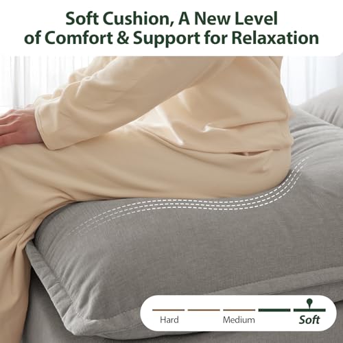 Ivory Beige Chenille Modular Sectional Sofa E504