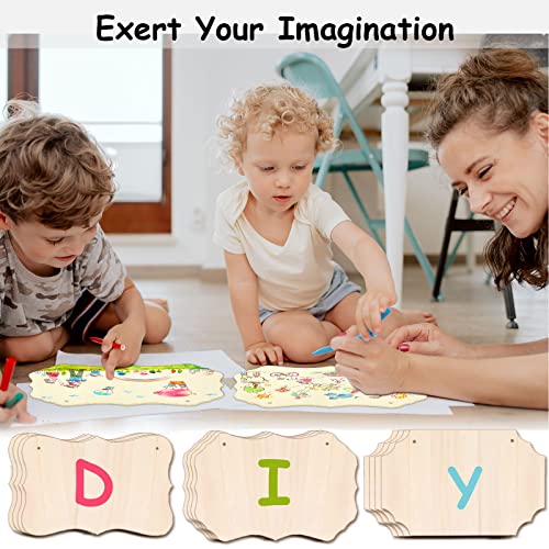 12 Pcs Unfinished Wood Rectangle Slices Plaque, 8.8 x 5.7 Inches Z753