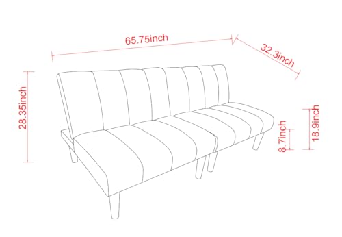 Blue Corduroy Convertible Folding Sleeper Loveseat Sofa A117948