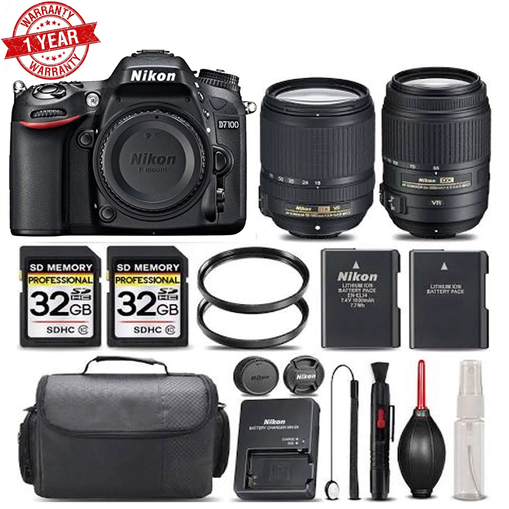 Black DSLR Camera with 18-140mm VR Lens and 55-300mm VR Lens O58475