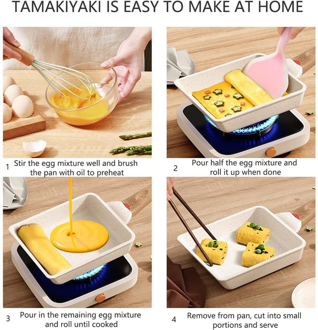 White Non Stick Rectangle Tamagoyaki Pan 6 X 7 Inch A123897