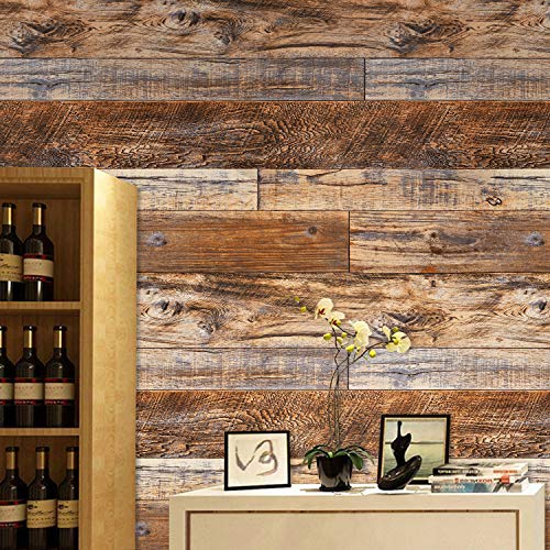 Brown Wood Peel and Stick Wallpaper V329