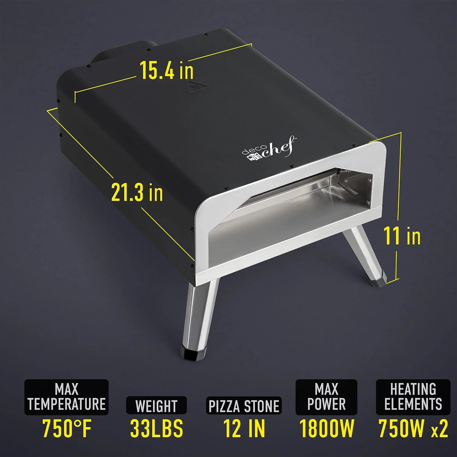 12-Inch 1800W Stainless Steel Pizza Oven W791893