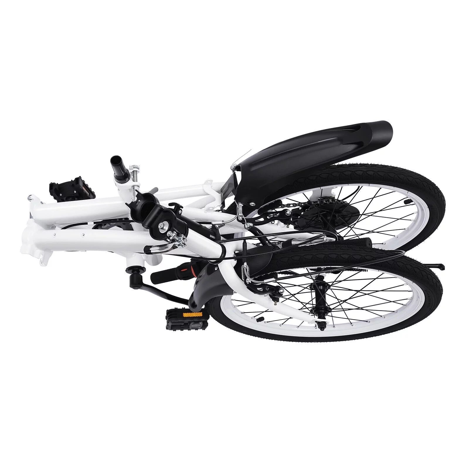 White 20 Inch 7 Speed Folding Bicycle U63288