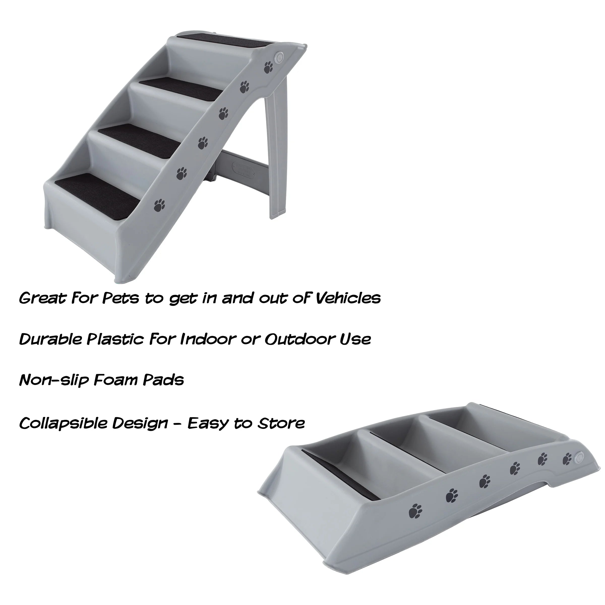 Gray 4 Step Pet Stairs E245274