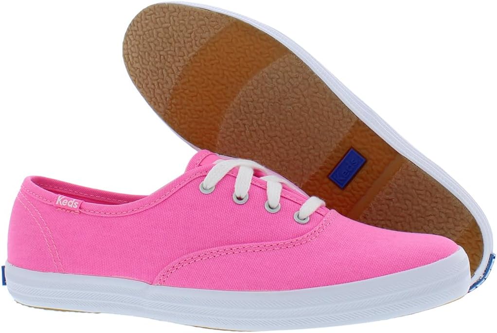 Neon Pink Canvas Lace Up Sneaker S180800