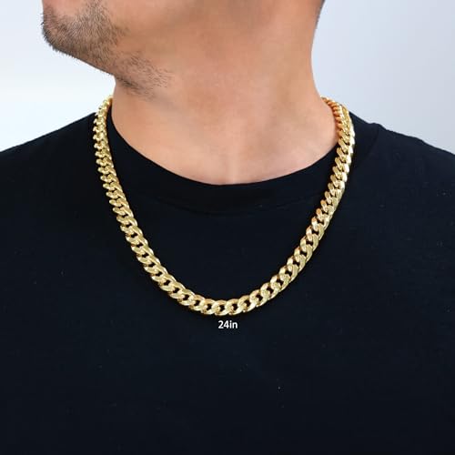 14k Yellow Gold Miami Cuban Link Chain Necklace C524